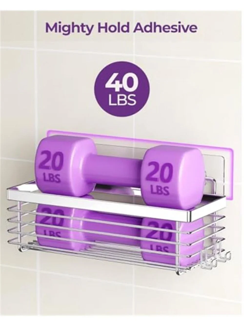 Shower Caddy Adhesive Stainless Steel No Drill Bathroom Organizer Shelf Set